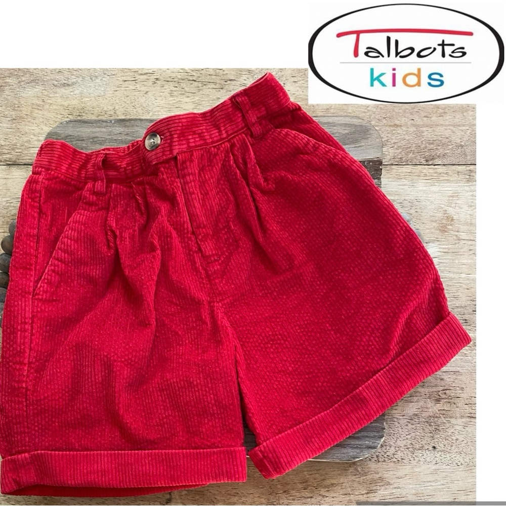 Vintage Talbots Kids‎ Size 4 Red Corduroy Shorts